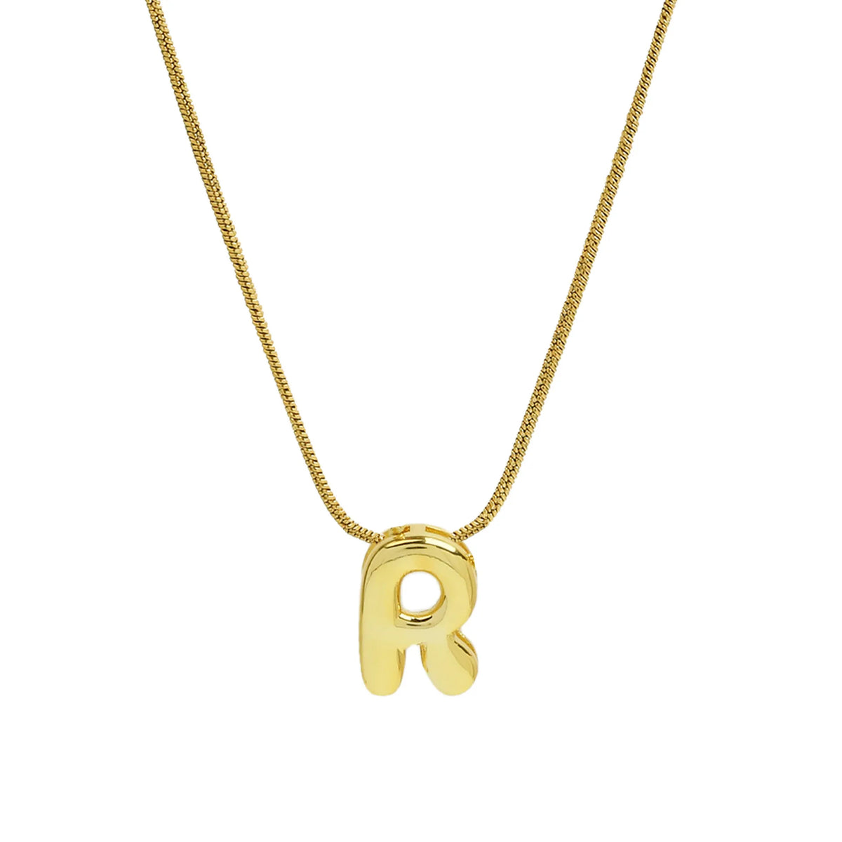 Aloura Bubble Initial Pendant Necklace – Gold-Plated Alphabet Letter Chain | A–Z Personalised Jewellery | Women’s Statement Necklace