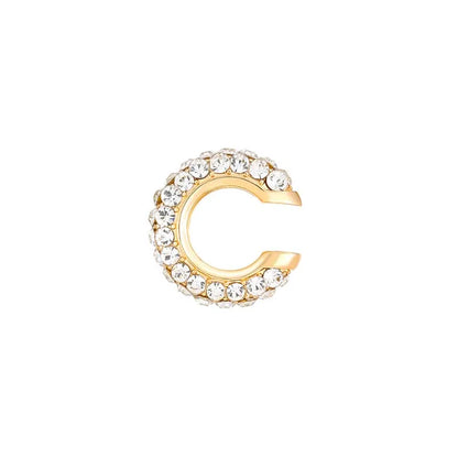 Celestine Crystal C-Shaped Ear Cuff – Women’s No-Piercing Clip Earring | Gold-Colour Geometric Design | Trendy Cartilage Jewellery