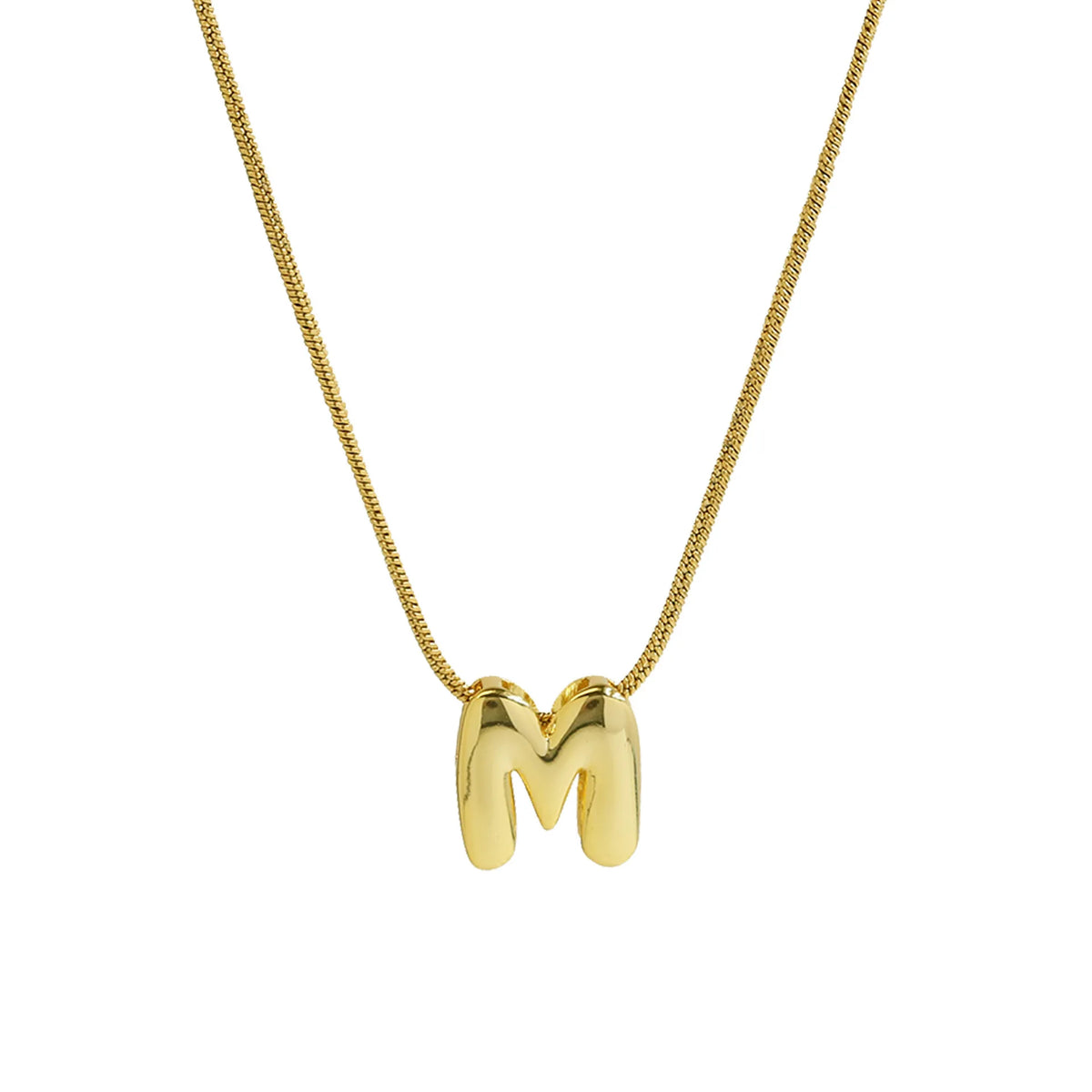 Aloura Bubble Initial Pendant Necklace – Gold-Plated Alphabet Letter Chain | A–Z Personalised Jewellery | Women’s Statement Necklace