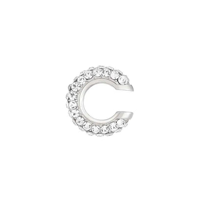 Celestine Crystal C-Shaped Ear Cuff – Women’s No-Piercing Clip Earring | Gold-Colour Geometric Design | Trendy Cartilage Jewellery