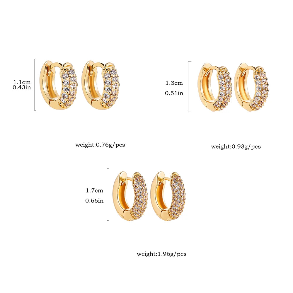 ElaraHug CZ Huggie Hoop Earrings – Gold-Plated Thin Ear Hoops | Sparkling Cubic Zirconia | Minimalist Cartilage Jewellery