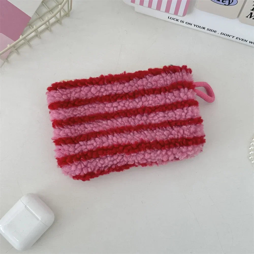 Amorette Heart Print Mini Cosmetic Pouch – Women’s Small Lipstick & Makeup Bag | Plush Zip Travel Organiser | Cosmetic, Card & Everyday Storage Purse