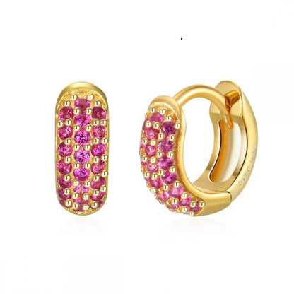 Lumielle Crystal Mini Hoop Earrings – Stainless Steel Small Cartilage Hoops | Multicolour Crystal Detail | Minimal Piercing Jewellery