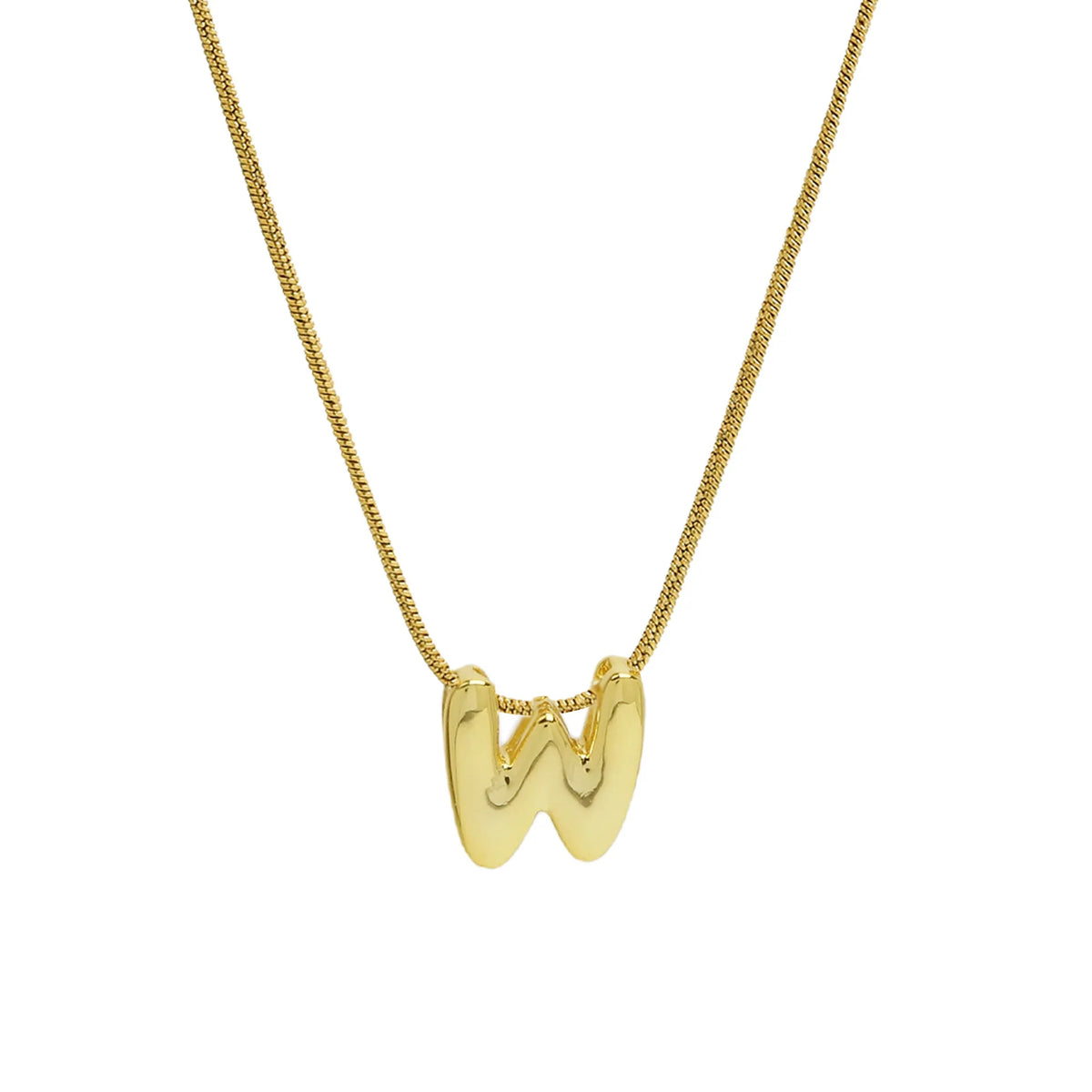 Aloura Bubble Initial Pendant Necklace – Gold-Plated Alphabet Letter Chain | A–Z Personalised Jewellery | Women’s Statement Necklace