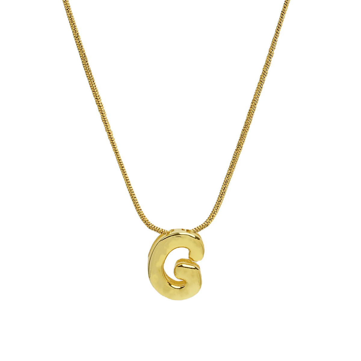 Aloura Bubble Initial Pendant Necklace – Gold-Plated Alphabet Letter Chain | A–Z Personalised Jewellery | Women’s Statement Necklace