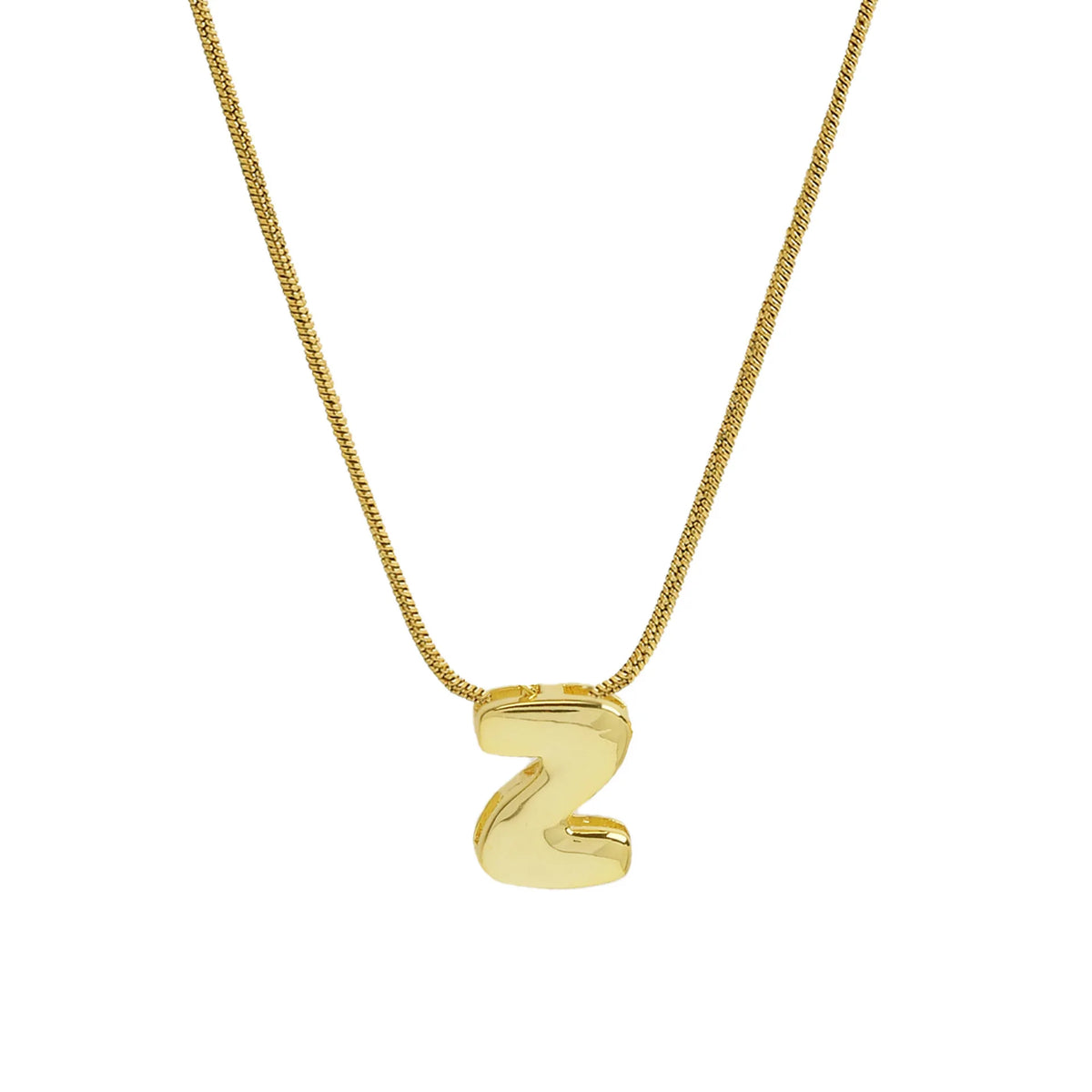 Aloura Bubble Initial Pendant Necklace – Gold-Plated Alphabet Letter Chain | A–Z Personalised Jewellery | Women’s Statement Necklace