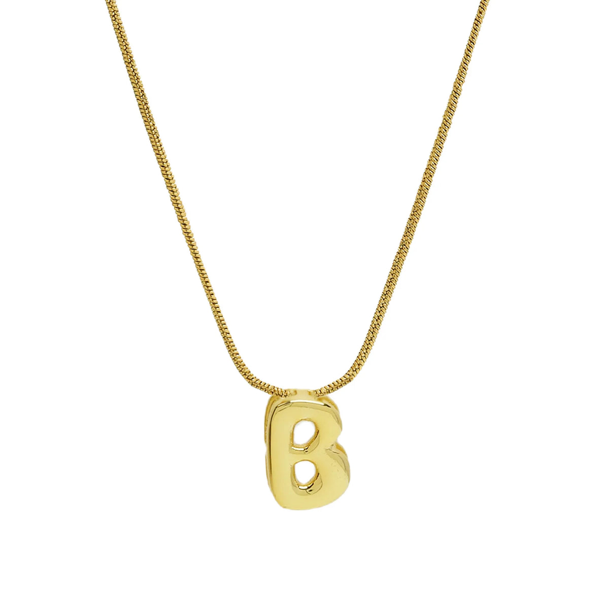 Aloura Bubble Initial Pendant Necklace – Gold-Plated Alphabet Letter Chain | A–Z Personalised Jewellery | Women’s Statement Necklace