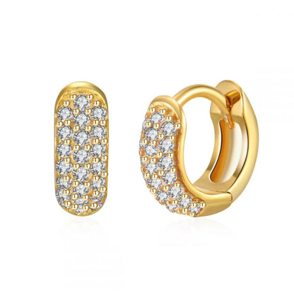 Lumielle Crystal Mini Hoop Earrings – Stainless Steel Small Cartilage Hoops | Multicolour Crystal Detail | Minimal Piercing Jewellery