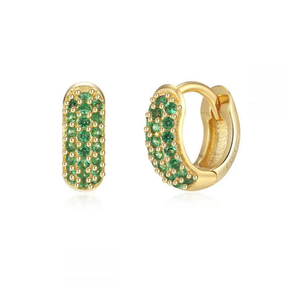 Lumielle Crystal Mini Hoop Earrings – Stainless Steel Small Cartilage Hoops | Multicolour Crystal Detail | Minimal Piercing Jewellery