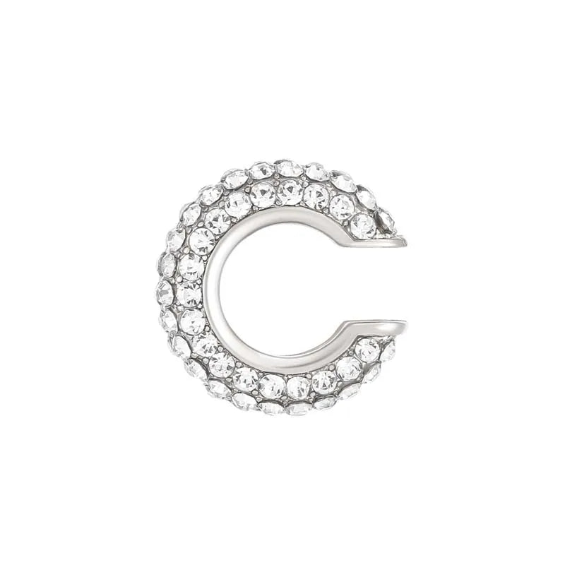 Celestine Crystal C-Shaped Ear Cuff – Women’s No-Piercing Clip Earring | Gold-Colour Geometric Design | Trendy Cartilage Jewellery