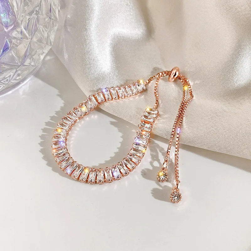 Virelle Colour Zircon Tennis Bracelet – Gold-Tone Cubic Zirconia Chain | Prong-Set Statement Jewellery | Women’s Sparkling Bracelet