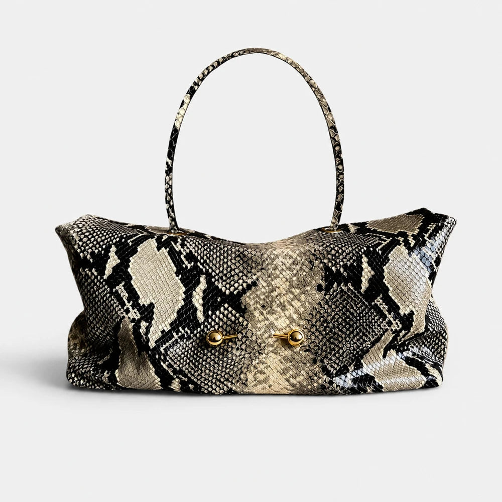 Corvessa Croc-Embossed Slouchy Tote Bag – Women’s Large PU Leather Shoulder Bag | Soft Spacious Design | Gold-Tone Hardware