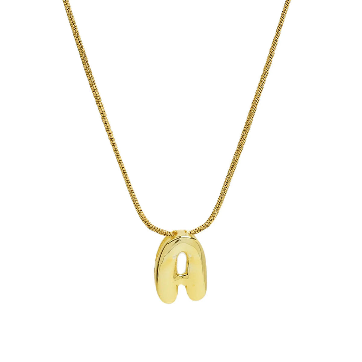 Aloura Bubble Initial Pendant Necklace – Gold-Plated Alphabet Letter Chain | A–Z Personalised Jewellery | Women’s Statement Necklace