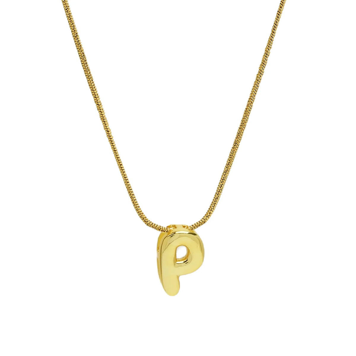 Aloura Bubble Initial Pendant Necklace – Gold-Plated Alphabet Letter Chain | A–Z Personalised Jewellery | Women’s Statement Necklace