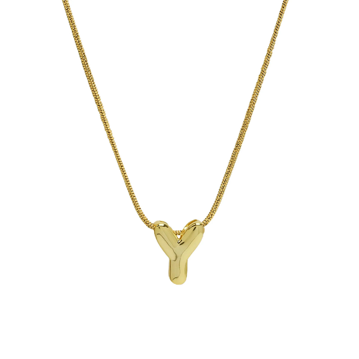 Aloura Bubble Initial Pendant Necklace – Gold-Plated Alphabet Letter Chain | A–Z Personalised Jewellery | Women’s Statement Necklace