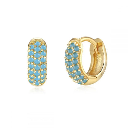 Lumielle Crystal Mini Hoop Earrings – Stainless Steel Small Cartilage Hoops | Multicolour Crystal Detail | Minimal Piercing Jewellery