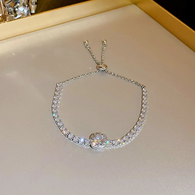 Virelle Colour Zircon Tennis Bracelet – Gold-Tone Cubic Zirconia Chain | Prong-Set Statement Jewellery | Women’s Sparkling Bracelet