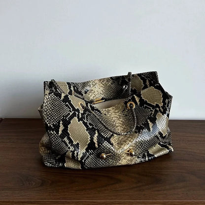 Zebrina Vintage Tote Bag – Women's Zebra Print Faux Leather Handbag | Large Capacity Soft Shoulder Bag | Gold Ball Clasp Purse