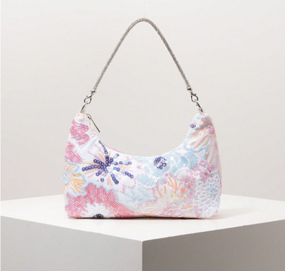 Prismelle Floral Embellished Shoulder Bag