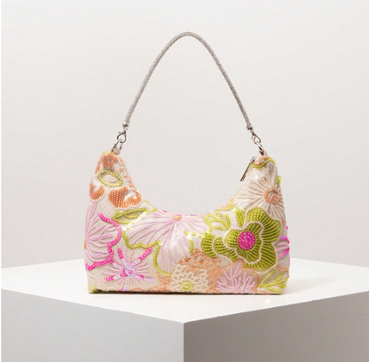 Prismelle Floral Embellished Shoulder Bag
