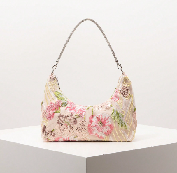 Prismelle Floral Embellished Shoulder Bag