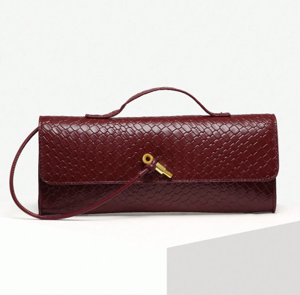 Calista Woven-Effect Flap Handbag