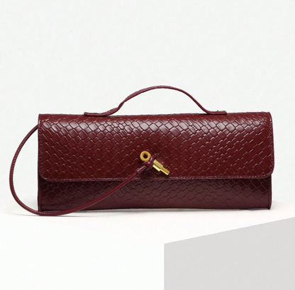 Calista Woven-Effect Flap Handbag
