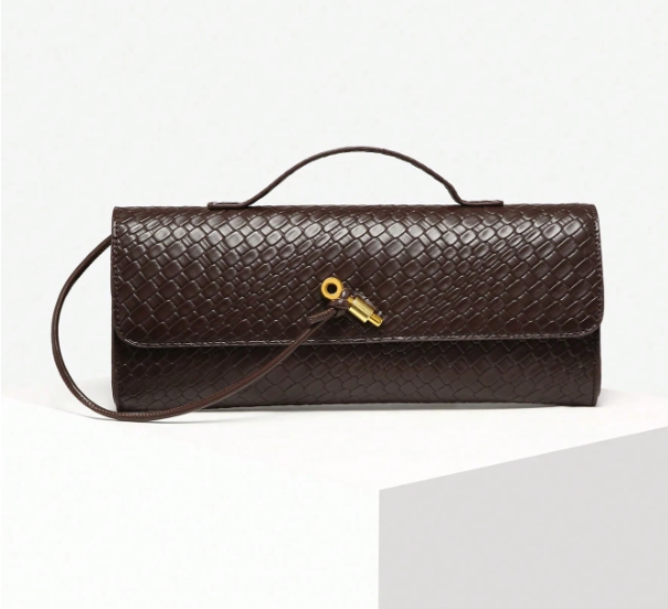 Calista Woven-Effect Flap Handbag