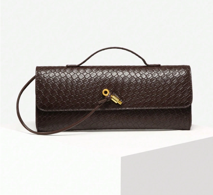 Calista Woven-Effect Flap Handbag