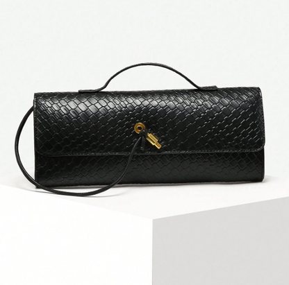 Calista Woven-Effect Flap Handbag