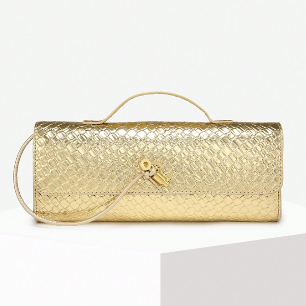 Calista Woven-Effect Flap Handbag