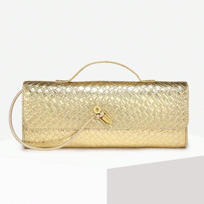 Calista Woven-Effect Flap Handbag