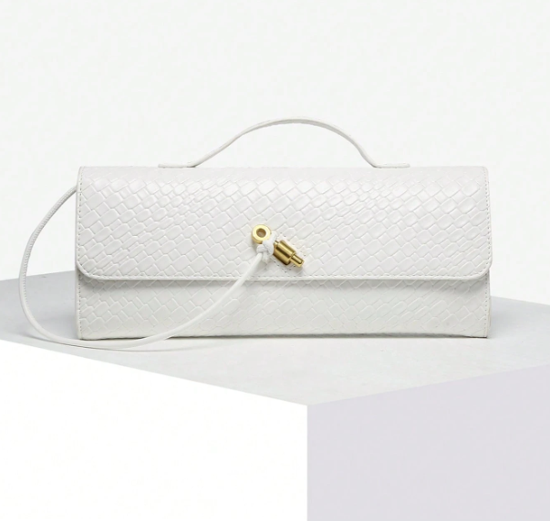 Calista Woven-Effect Flap Handbag