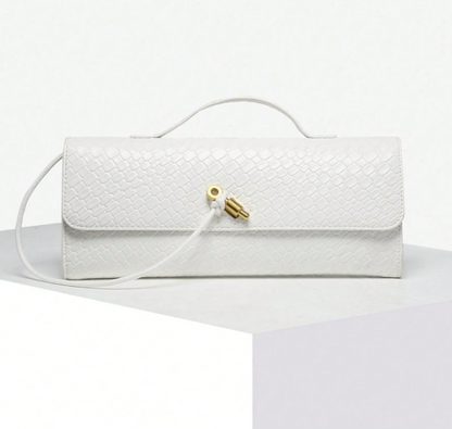 Calista Woven-Effect Flap Handbag