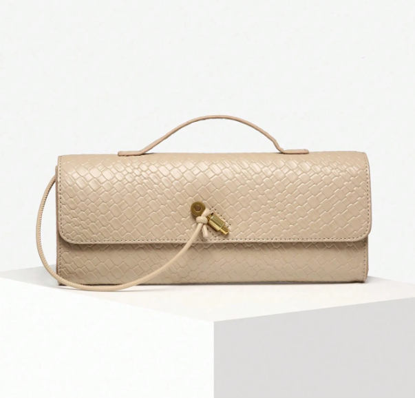 Calista Woven-Effect Flap Handbag