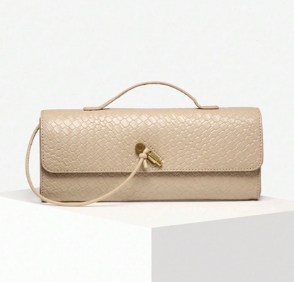 Calista Woven-Effect Flap Handbag