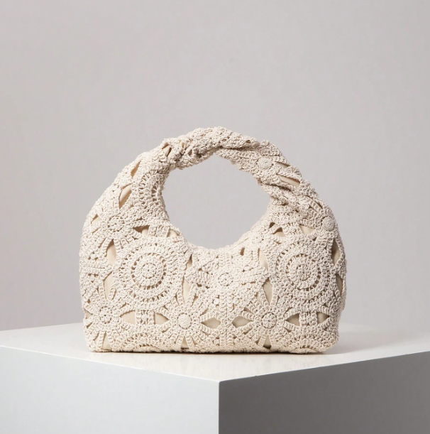 Velmora Woven-Effect Top Handle Bag