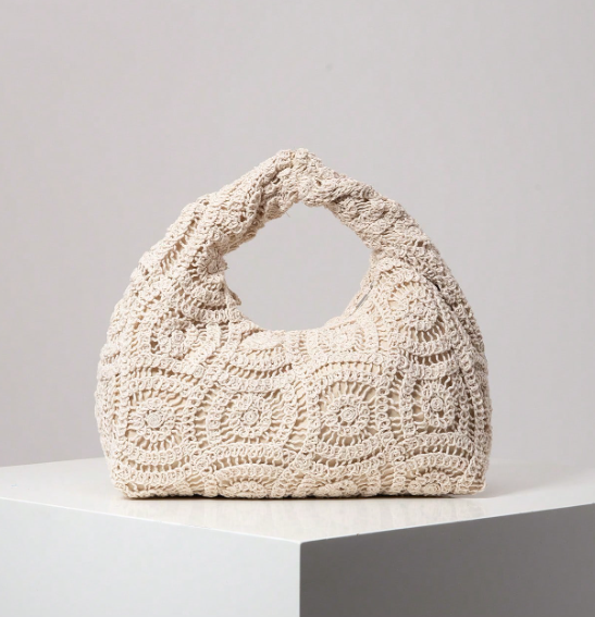 Velmora Woven-Effect Top Handle Bag