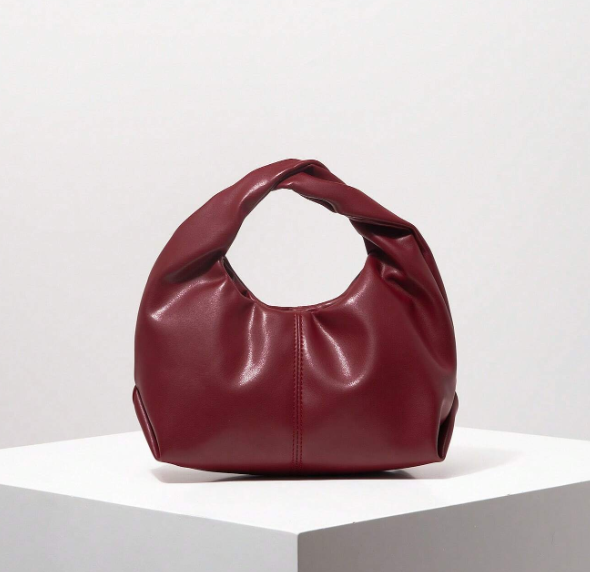 Ruelle ruched PU handbag – product detail