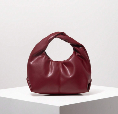 Ruelle ruched PU handbag – product detail