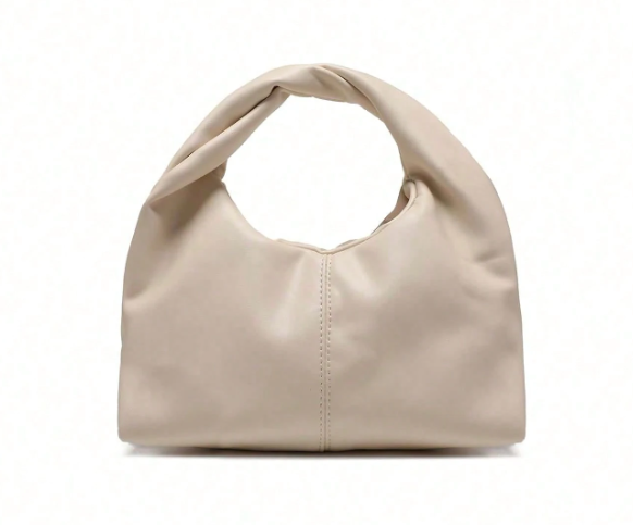 Ruelle ruched PU handbag – product detail