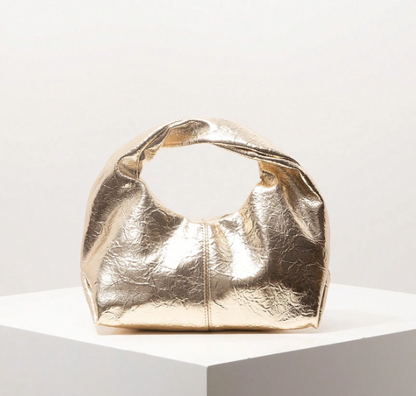 Ruelle ruched PU handbag – product detail