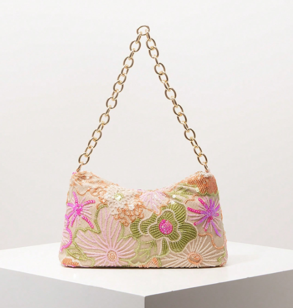 Aureline Geometric Chain Shoulder Bag