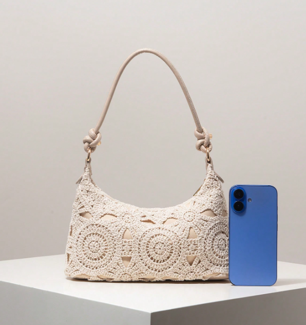 Avelisse Crochet-Effect Shoulder Bag