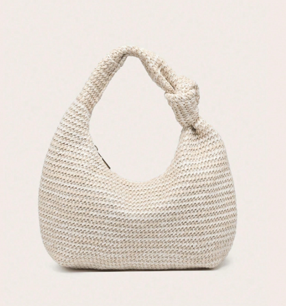 Calienne Striped Knit-Effect Hobo Bag