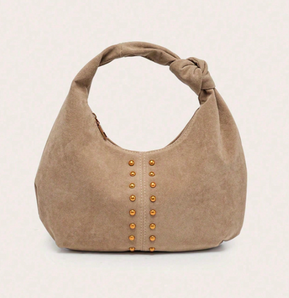 Calienne Striped Knit-Effect Hobo Bag