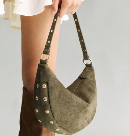 Rivora Studded Crescent Bag