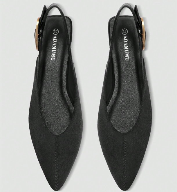 Aveline Pointed-Toe Slingback Flats