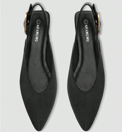 Aveline Pointed-Toe Slingback Flats