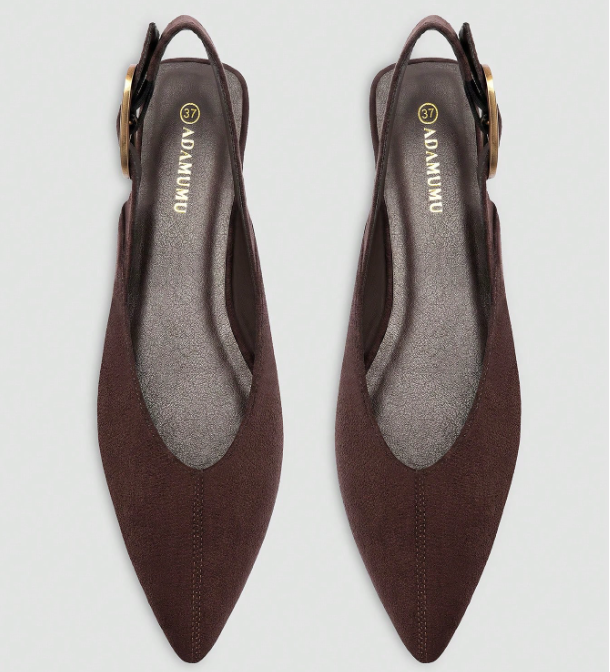 Aveline Pointed-Toe Slingback Flats